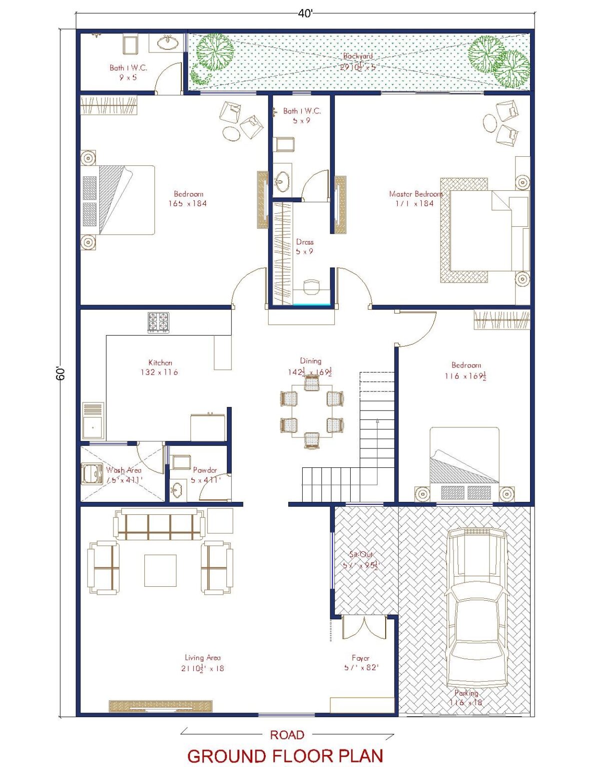 X House Plan Bhk Sq Ft Architego