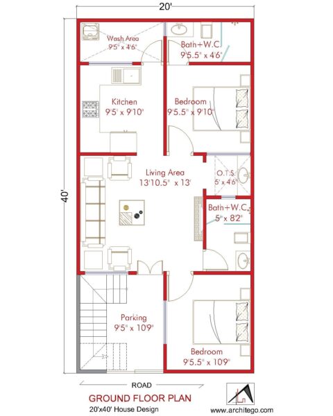 X House Plan Bhk Sq Ft Architego