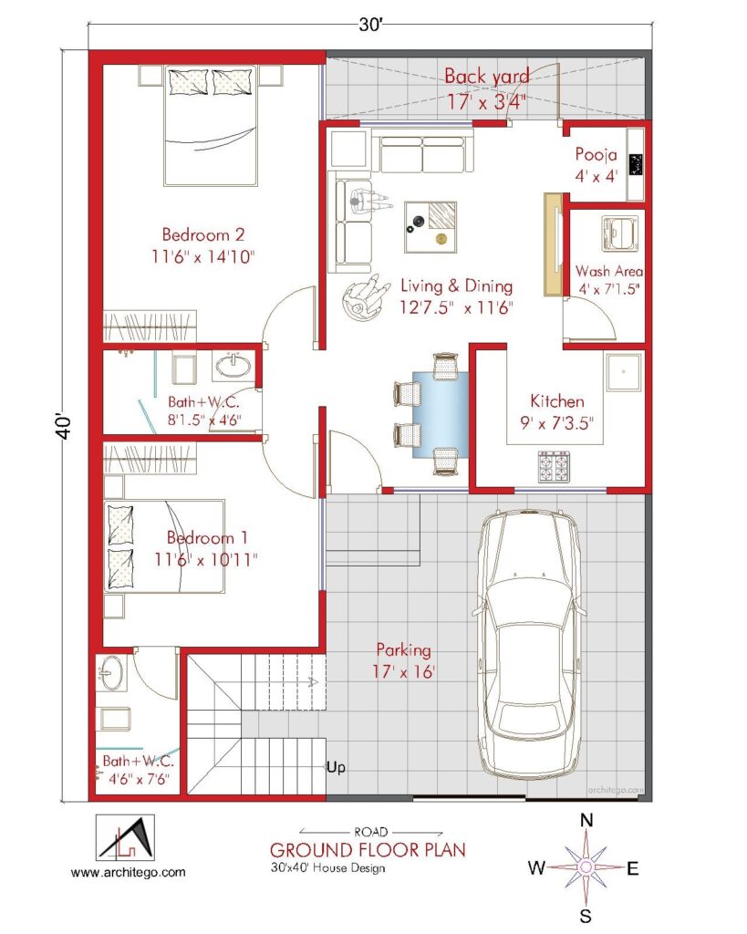 Duplex House Plan South Facing As Per Vastu Architego