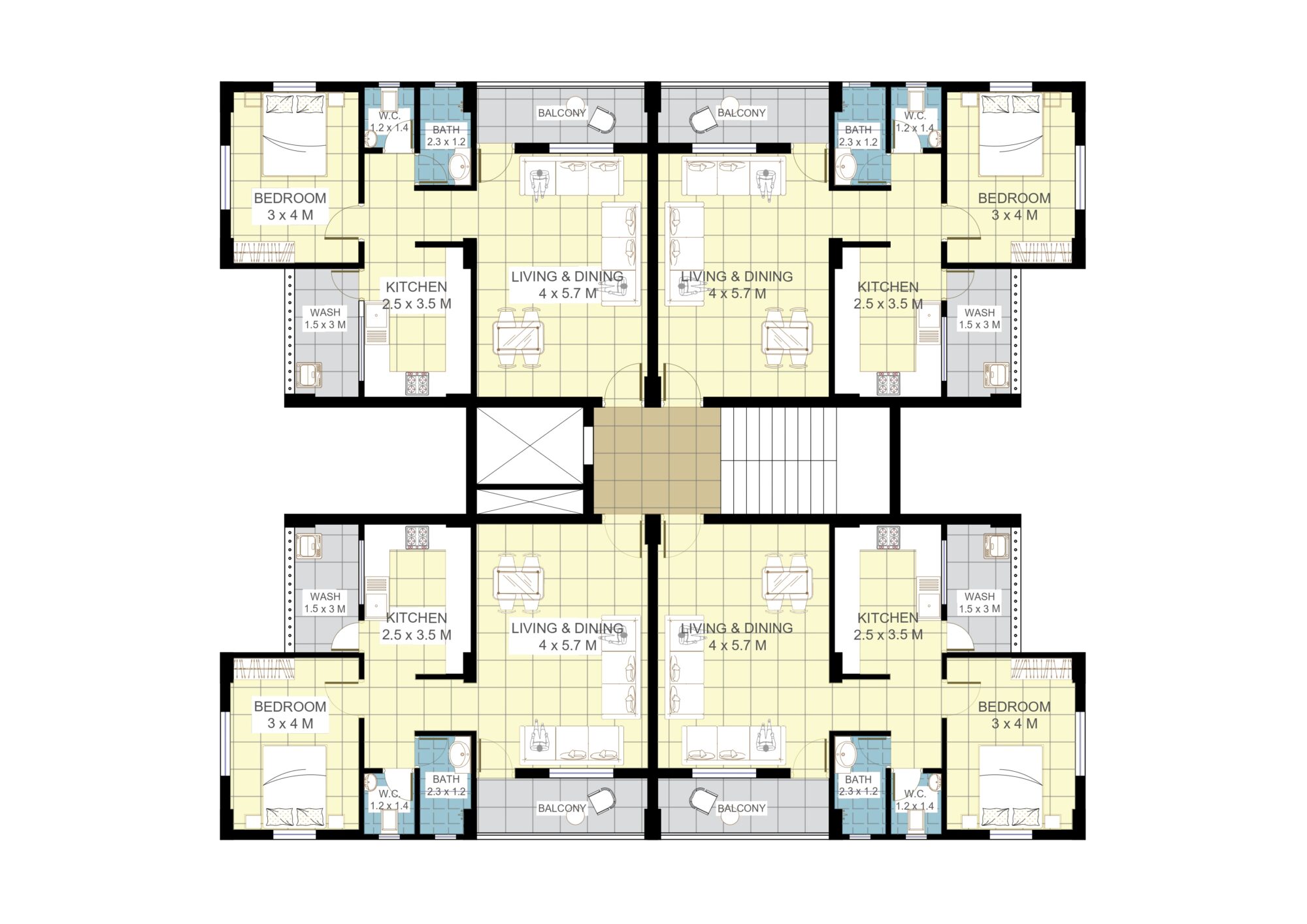 BHK Apartment Plan Layout Architego